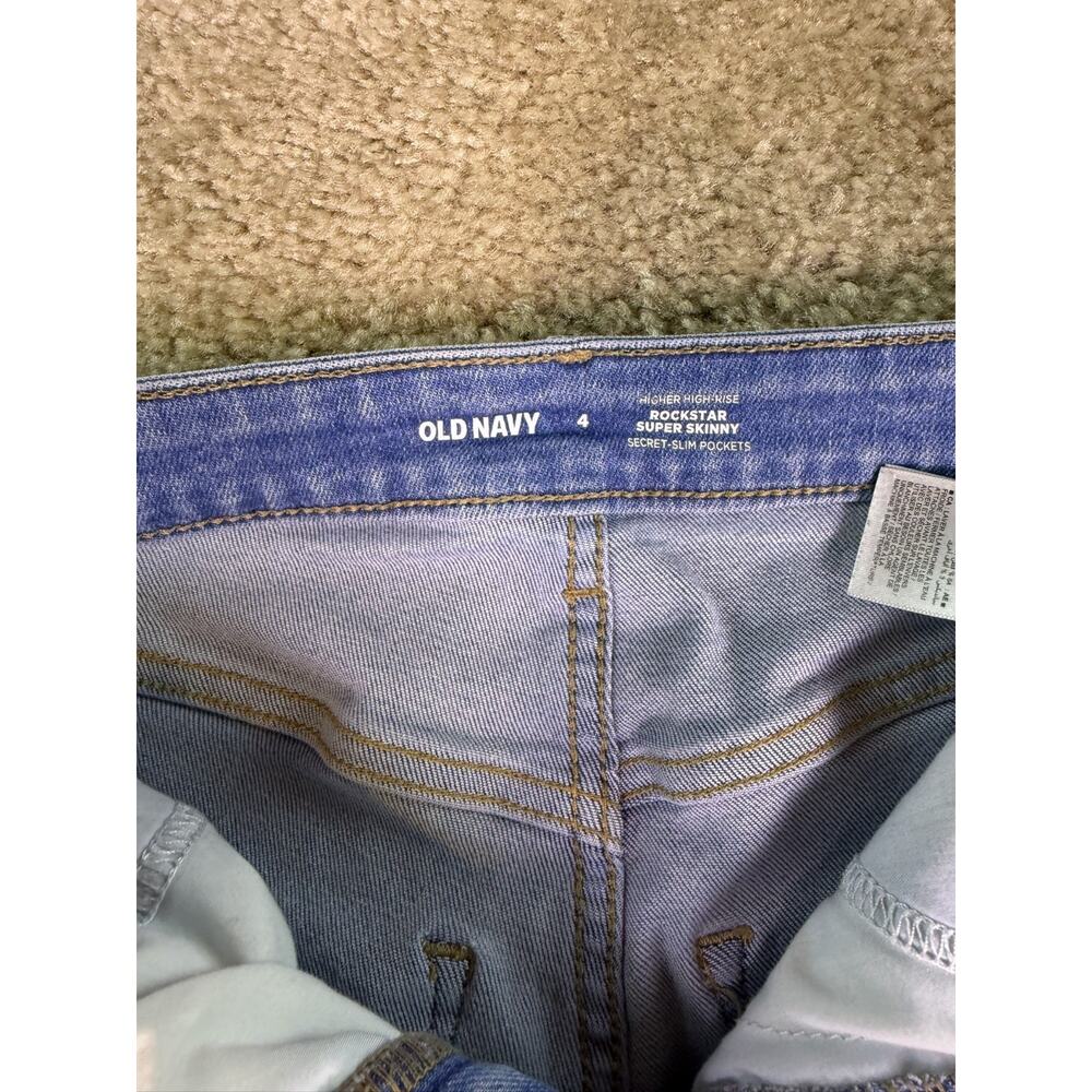 Old Navy Rockstar Super Skinny Higher High Rise Pockets Denim Jeans Size 4 D877 - Picture 6 of 13